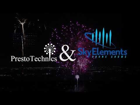 Amazing Firework Display and Drone Light Show by Sky Elements Drones & PrestoTechnics