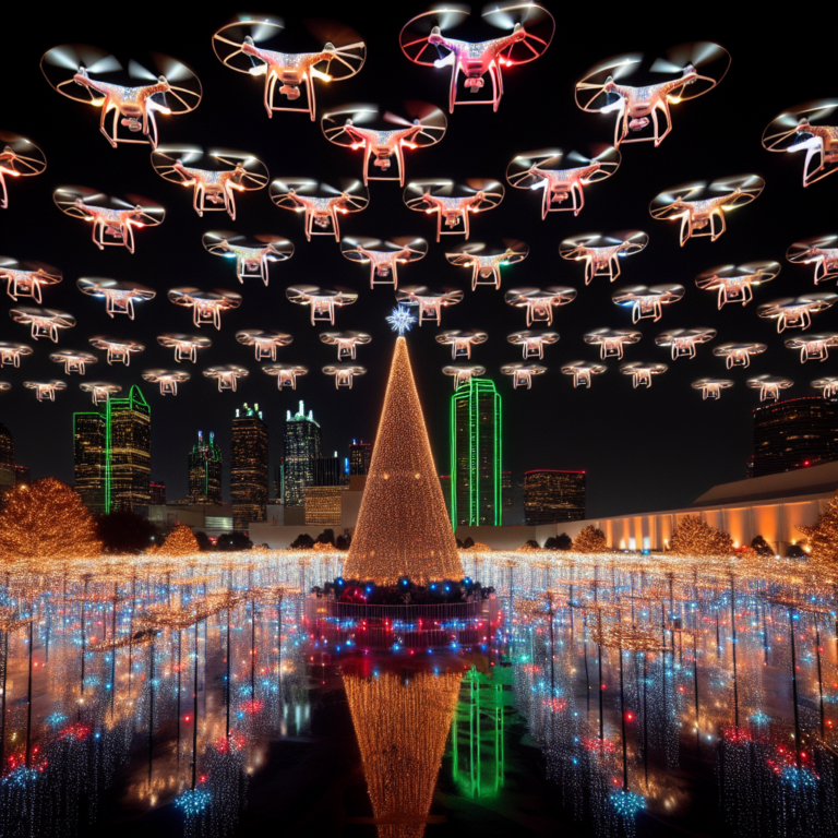 Christmas Drone Light Show in Dallas, Texas featuring 160 Drones