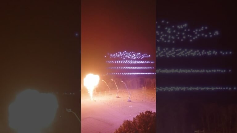 Drone Show Spectacular: Fireball Explosions in the Sky