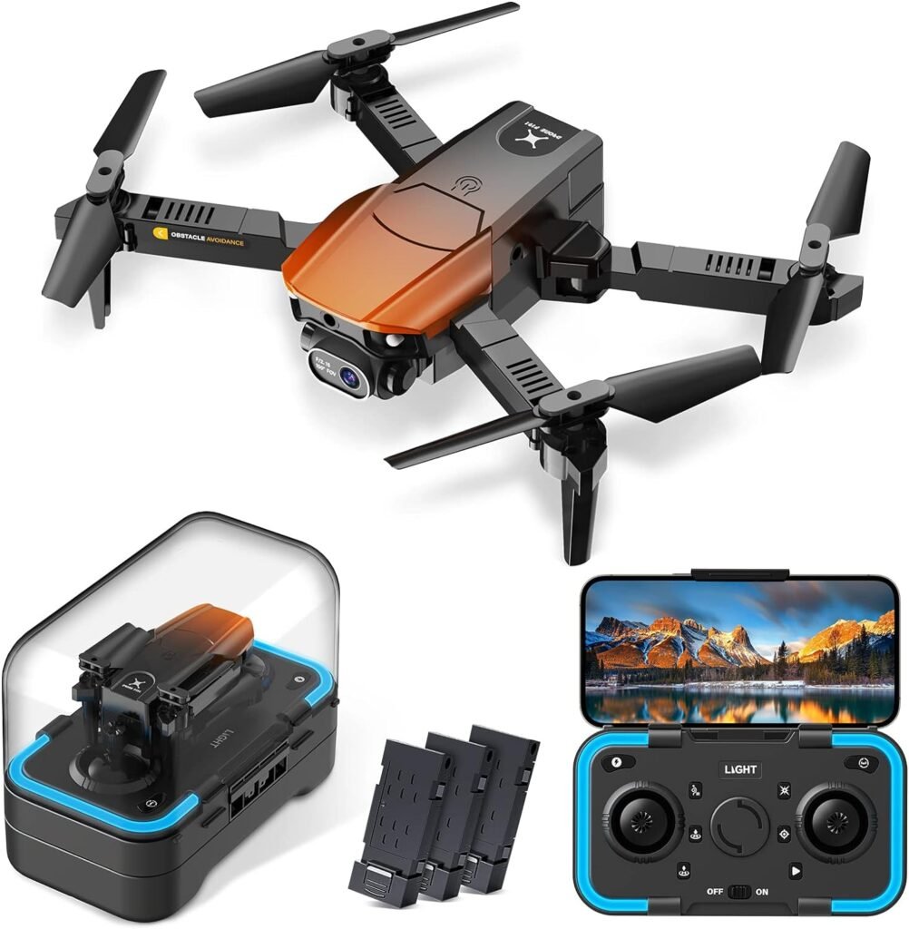 PLINUS Mini Drone with Camera, 720P HD FPV Drones with Carrying Case, 3 Batteries, One Key Start, Altitude Hold, Headless Mode and 3D Flips, Toys Gifts for Kids and Adults