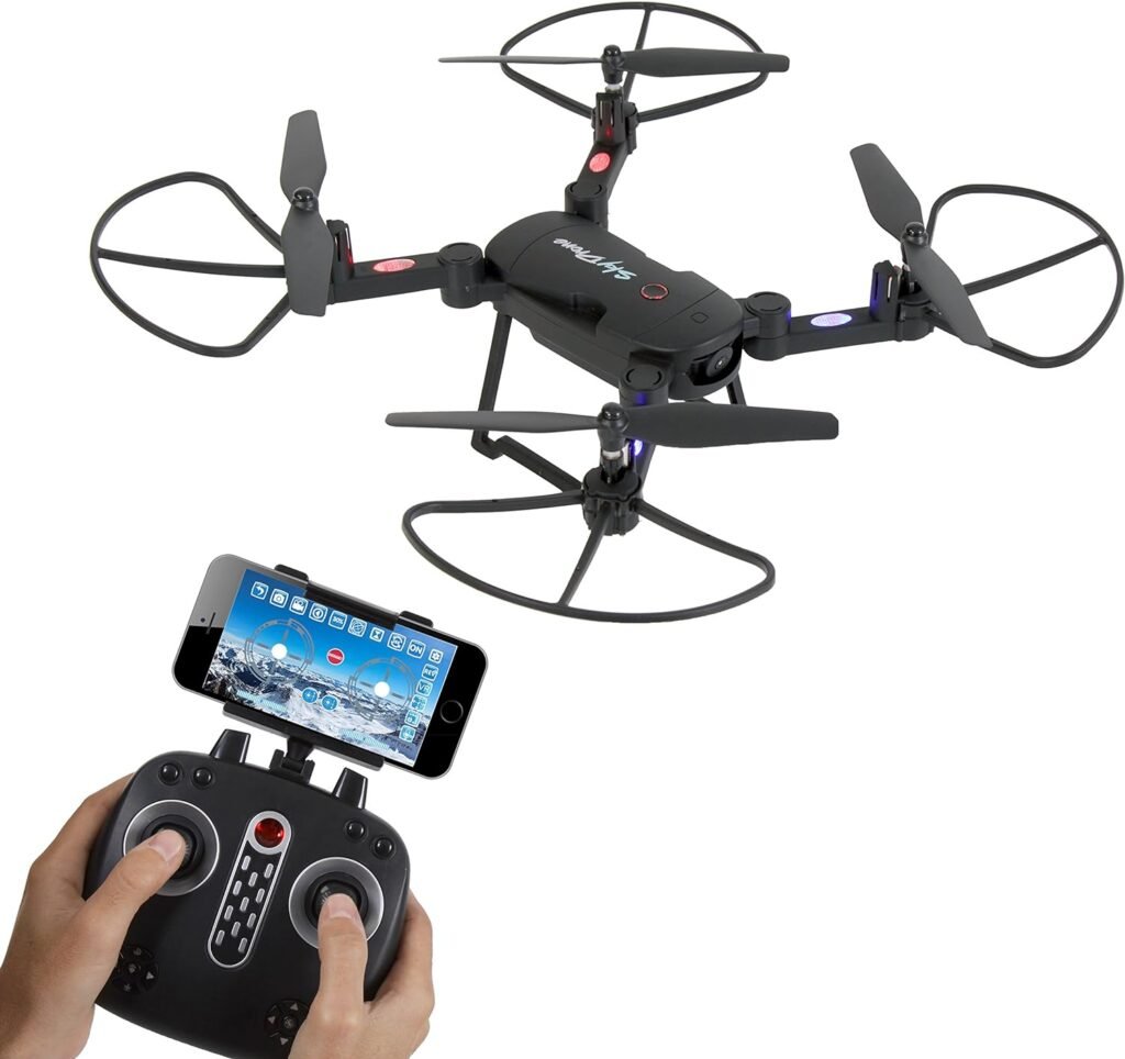 SereneLife SLRD18 WiFi FPV Foldable Drone with HD Camera and Live Video. Headless Mode Quadcopter, Altitude Hold, 1-Key Takeoff/Landing, Custom Route Mode, 13 Min Long Flight Time